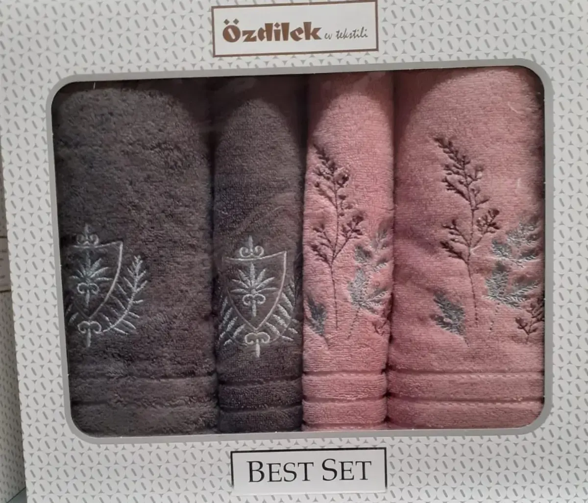 Özdilek Best Set Soft Leaf Pembe-Antrasit
