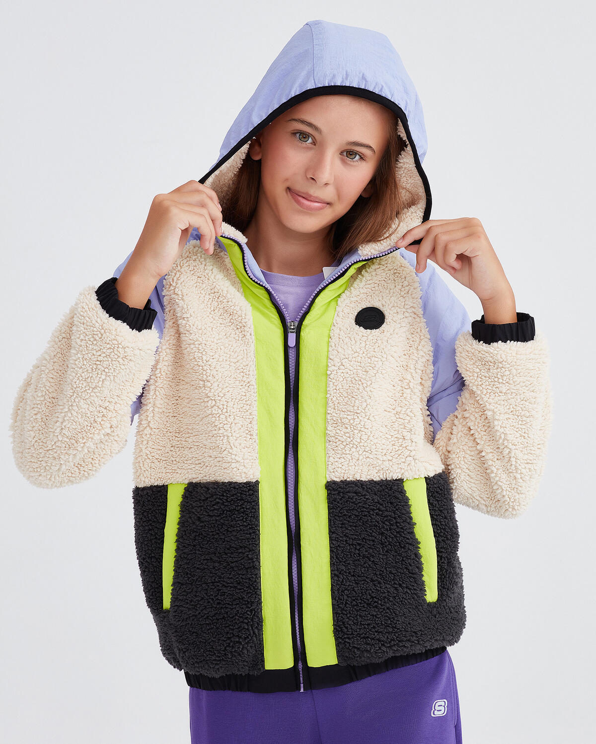 Skechers G Outdoor Fleece Full Zip Sherpa Sk232176-505 Lila