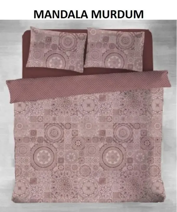 Nev Nevresim Takımı Çift Kişilik Ranforce Mandala Mıstıco Bordo