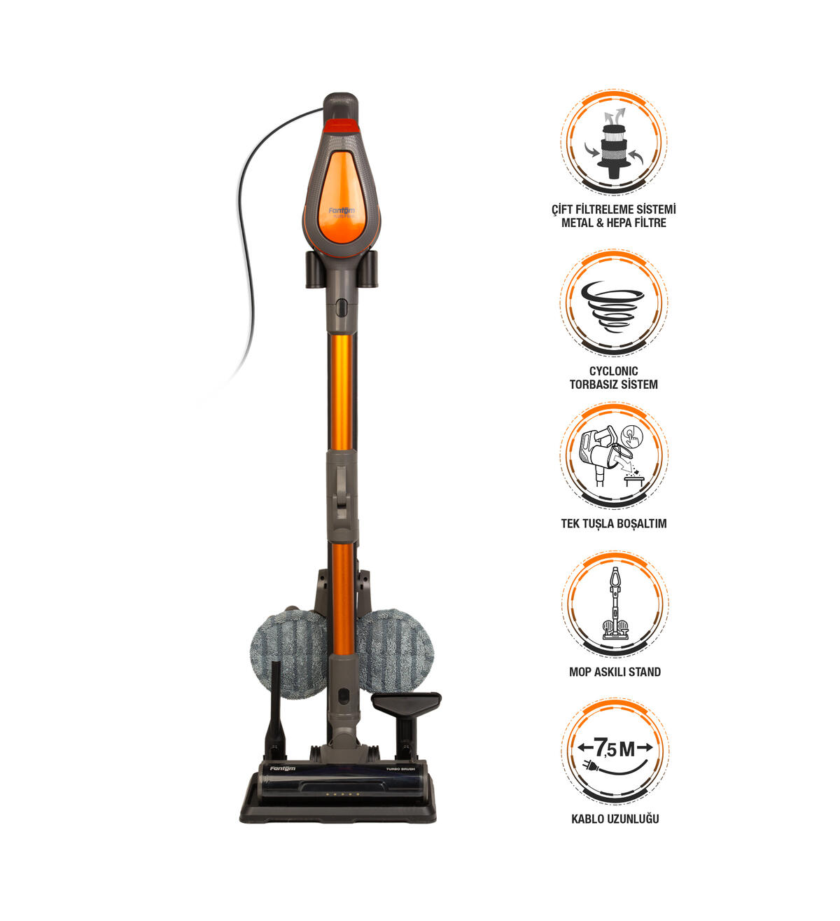 Fantom Dikey Süpürge Islak Kuru Pluto Cyclone P 6100