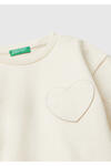 Benetton Sweatshirt Kız Bebek BNT-BG 3NBMG10K2-25K Ekru