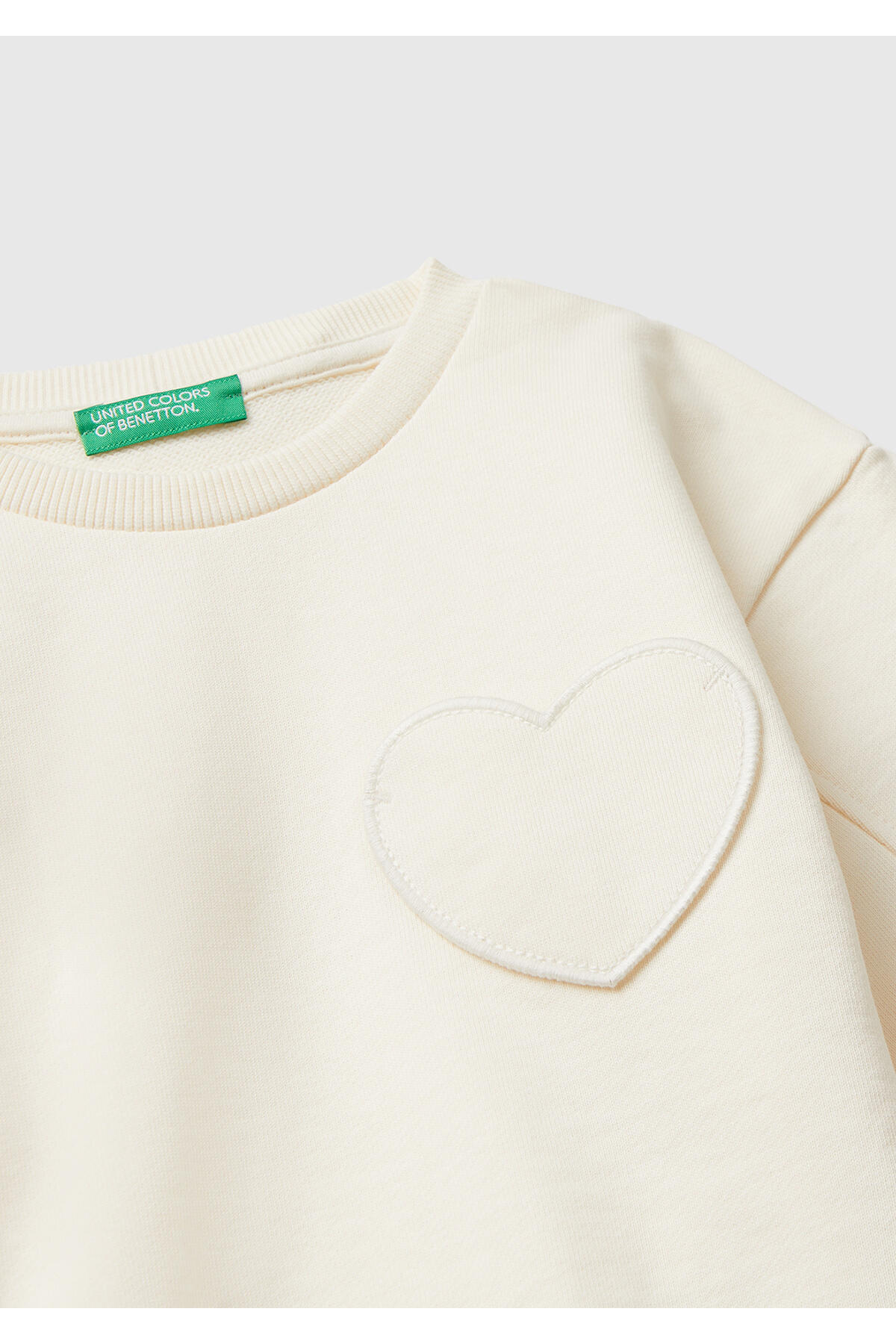 Benetton Sweatshirt Kız Bebek BNT-BG 3NBMG10K2-25K Ekru
