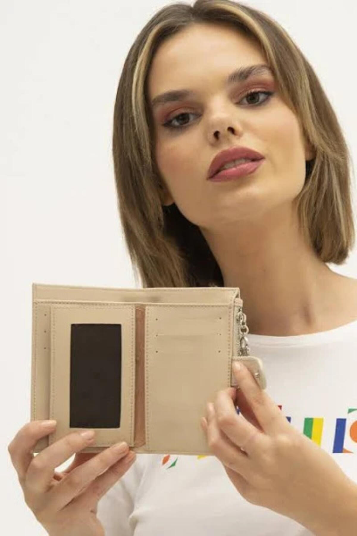 United Colors Of Benetton Kadın Cüzdan BNT_1300 Beyaz-A.Gri