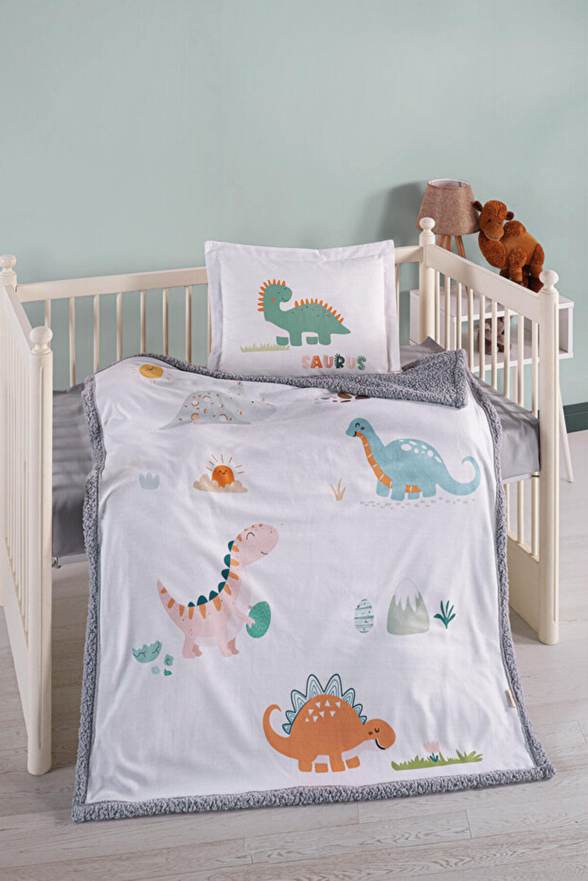 Kanz Battaniye Seti Bebek Polarlı (Knz-008) Dinosaur