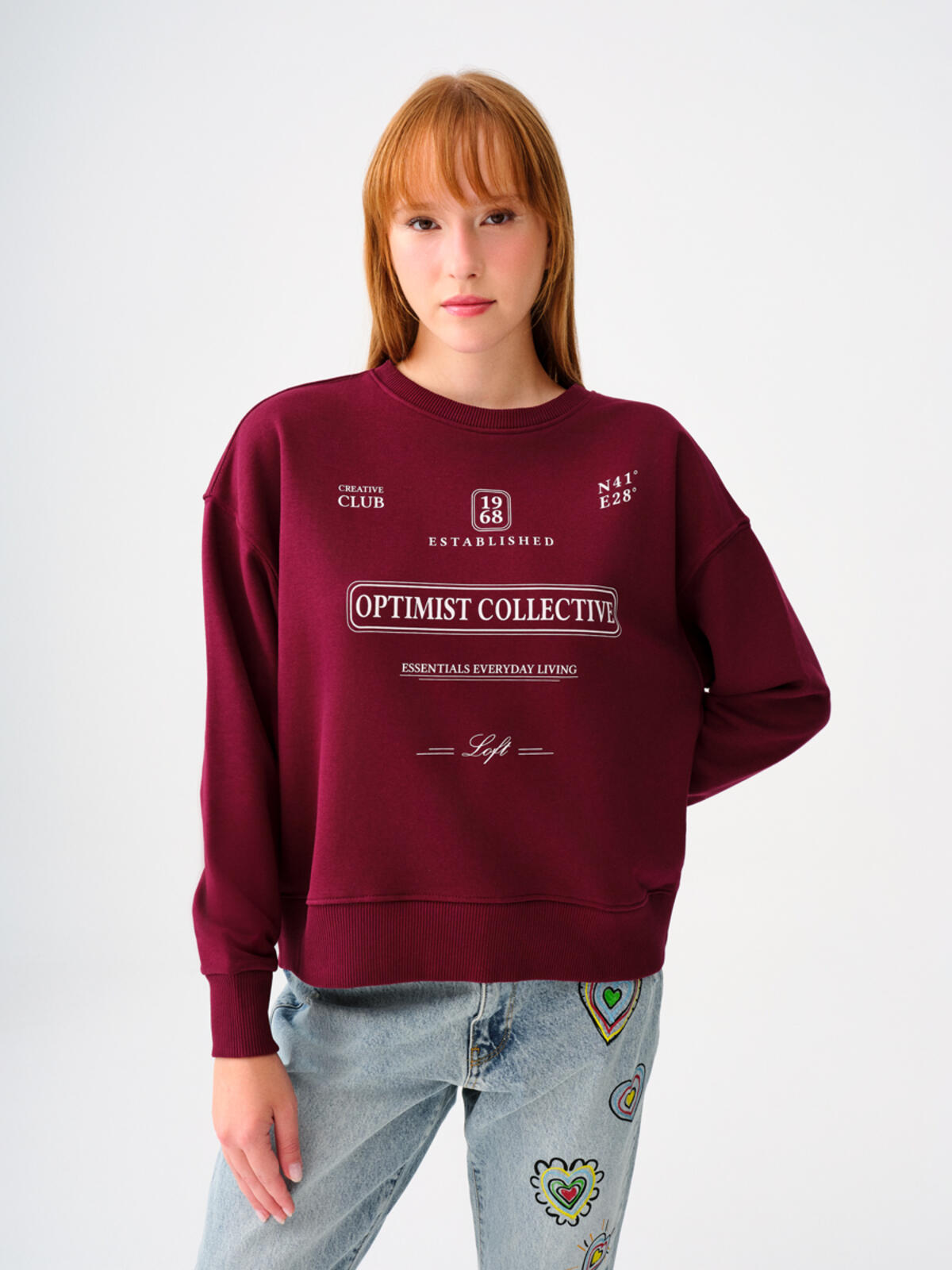 Loft Sweatshirt 2038202 Bordo
