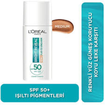 Loreal Paris Yüz Güneş Kremi Bright Reveal Spf 50+ Medium (Dy)