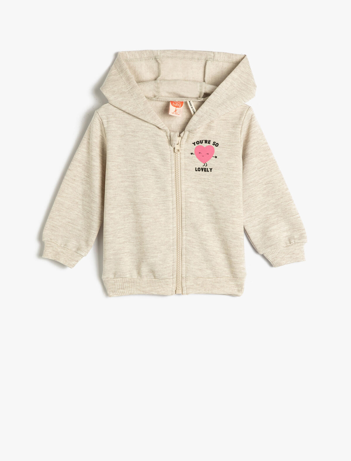 Koton Sweatshirt Kız Bebek 4WMG10021AK Bej