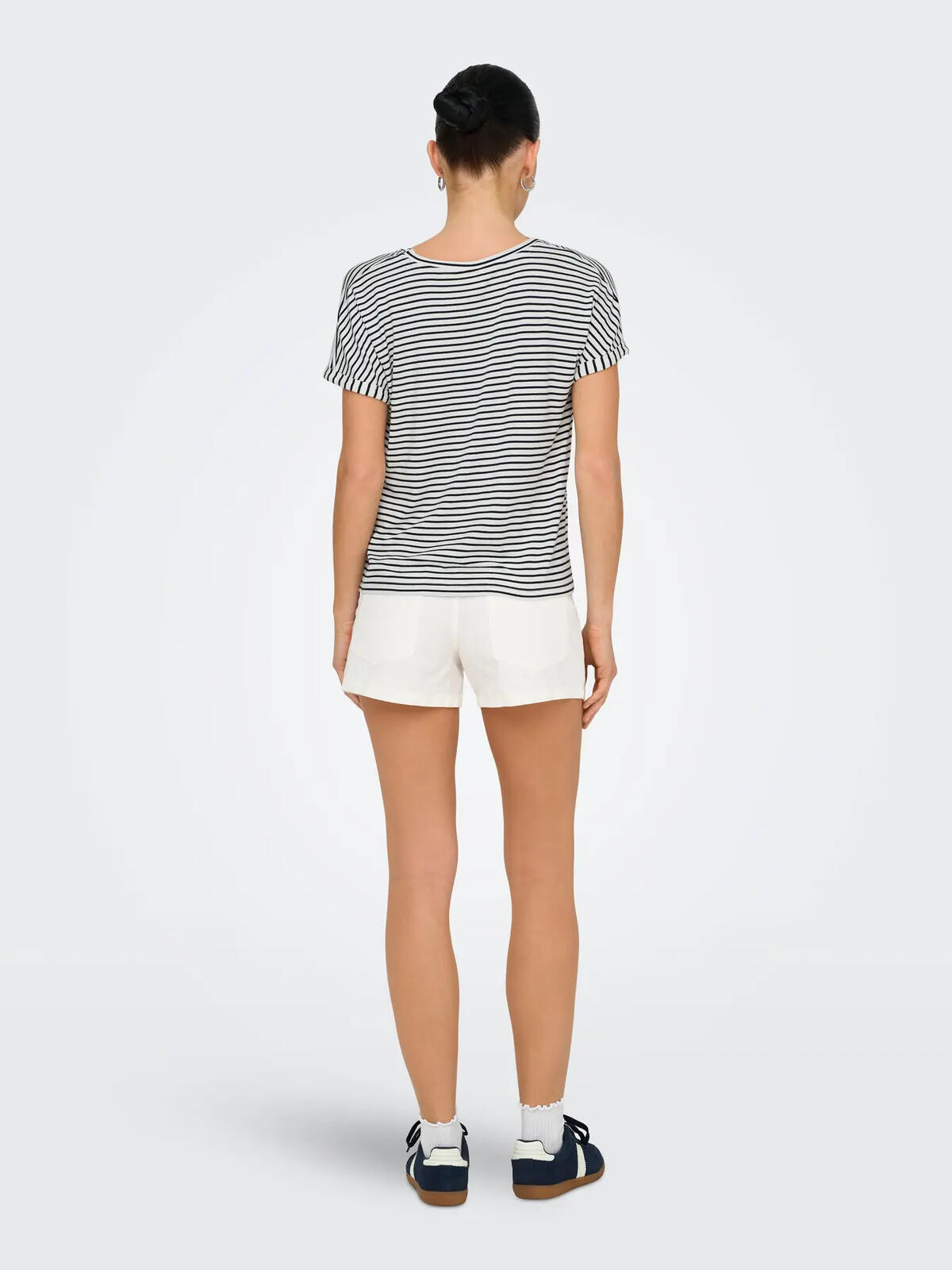 Jdy Kadın Tişört 15325267 Beyaz-Laci Çizgili