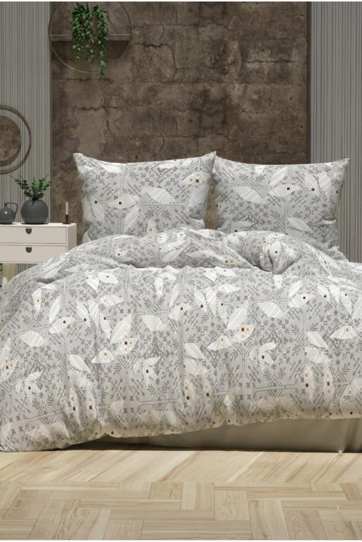 Kristal Nt Tk Terry Cotton Kanaviçe Gri