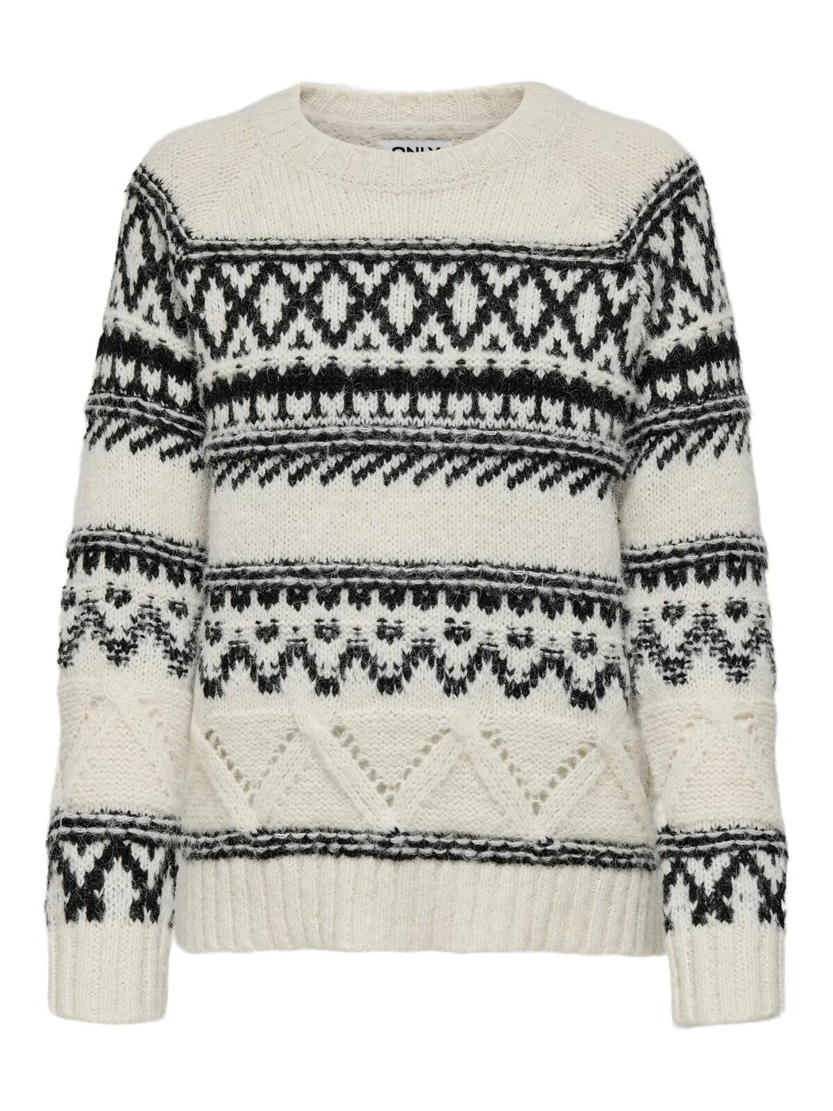 Only Kazak 15327644 Krem-Siyah Desenli