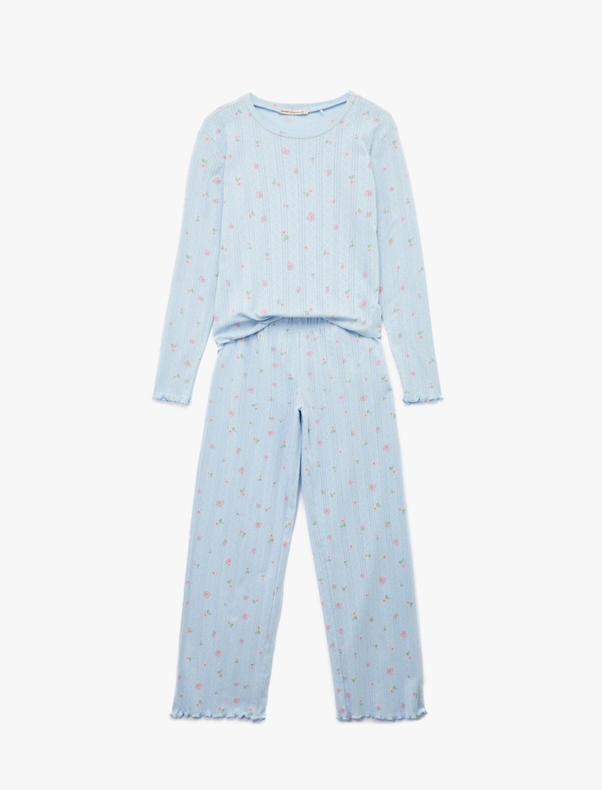 Koton Pijama Takımı 6WLK40156MK Mavi Desenli
