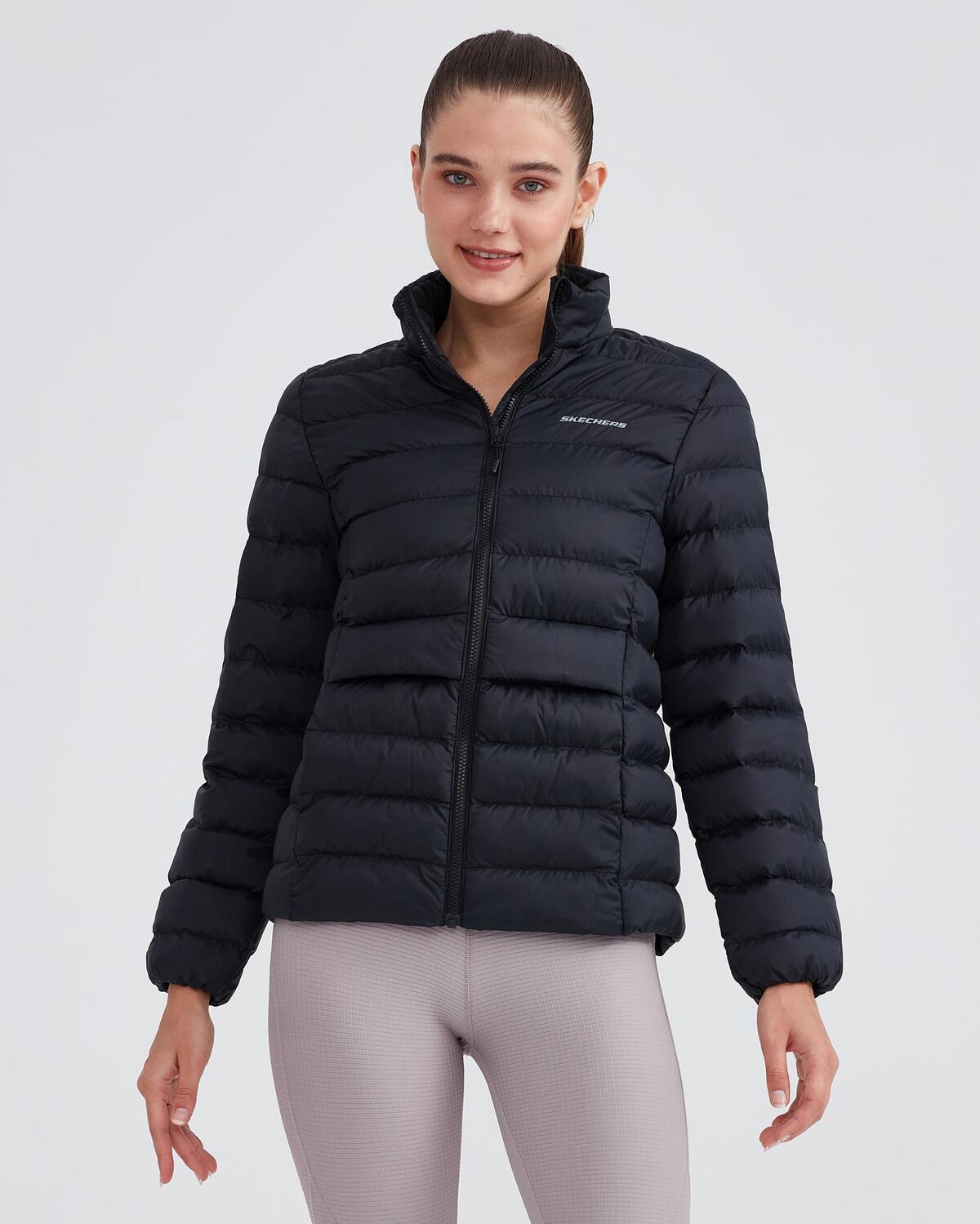 Skechers W Outerwear Pop Up Detailed Padded Jacket S231240-001 Siyah