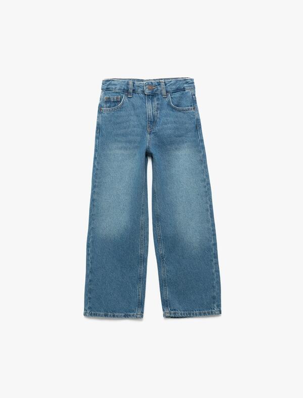 Koton Pantolon Kız Çocuk 6WKG40016AD Orta İndigo