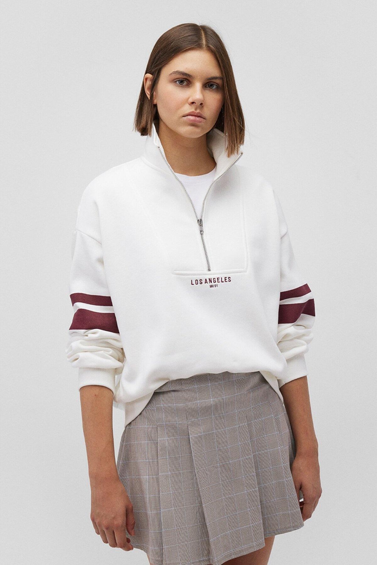 Mavi Sweatshirt M1S10171-70057 Kırık Beyaz