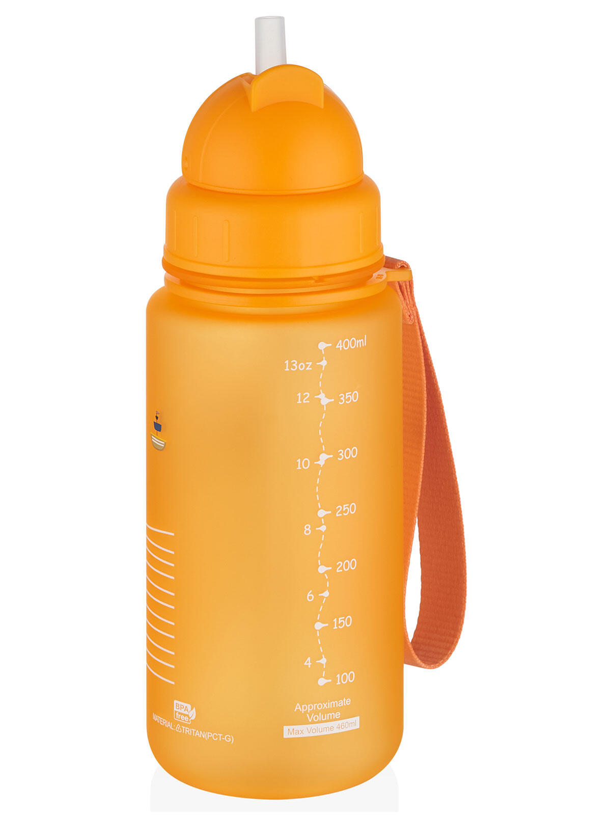 Uzspace Sevimli Hayvan Desenli Soft-Touch 400 Ml Trıtan Su Matarası 3024-5Turuncu
