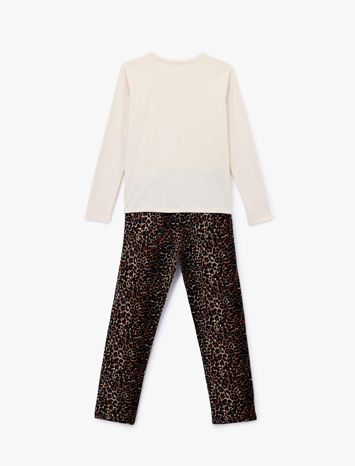 Koton Pijama Takımı 6WLK40150MK Kahverengi Desenli Koton Pijama Takımı 6WLK40150MK Kahverengi Desenli