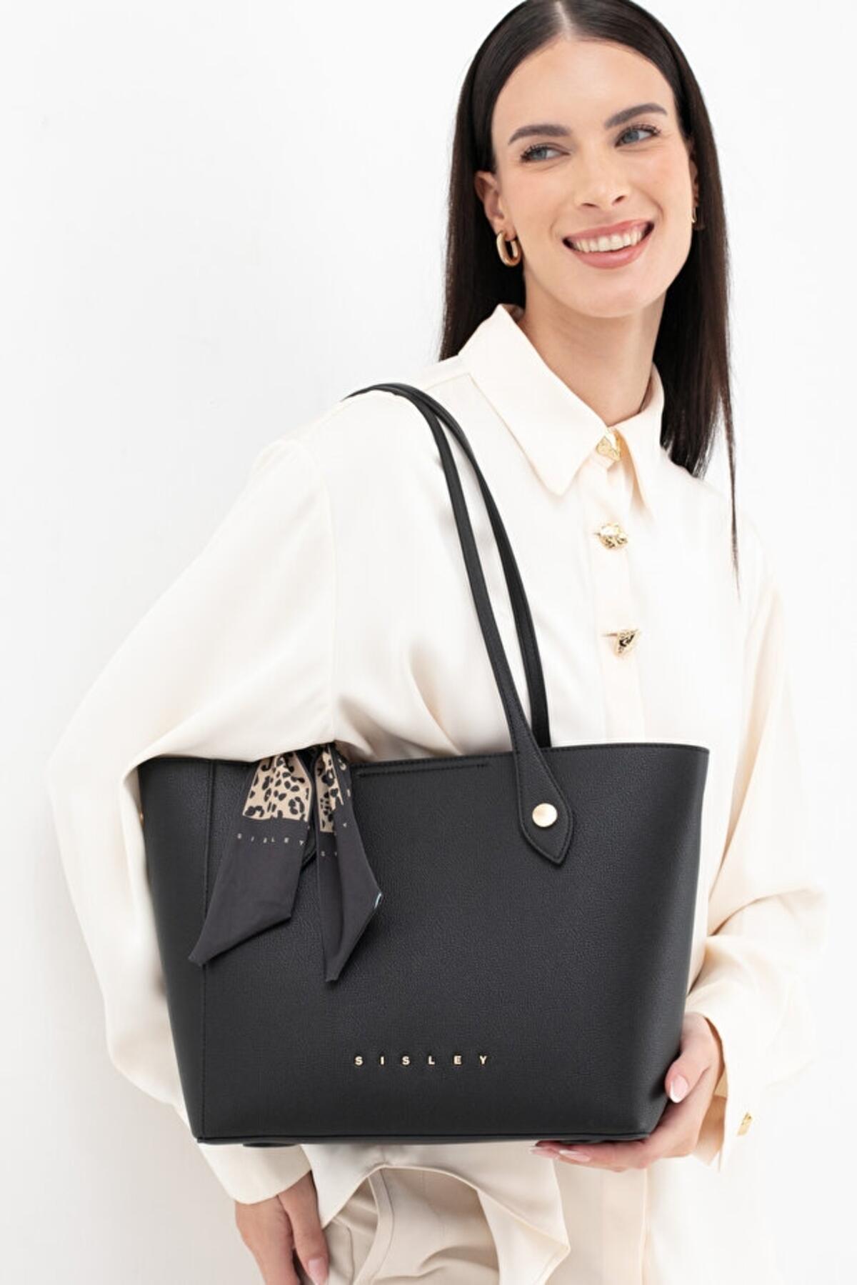 Sisley Kadın Kol Çantası SLY_284 Siyah - Bordo