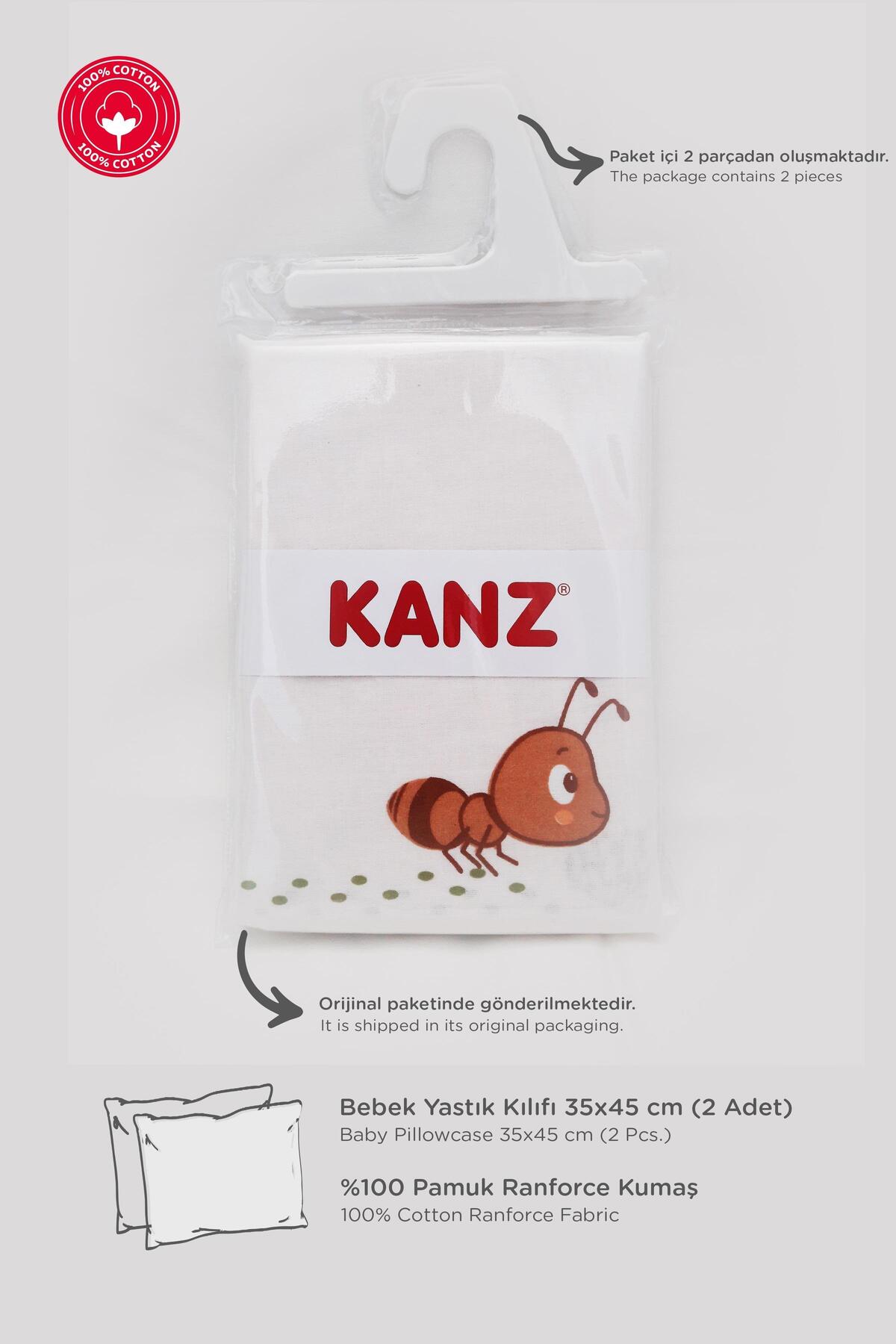 Kanz Yastık Kılıfı Ranforce 2Li (Knz-005) Tiny Ant