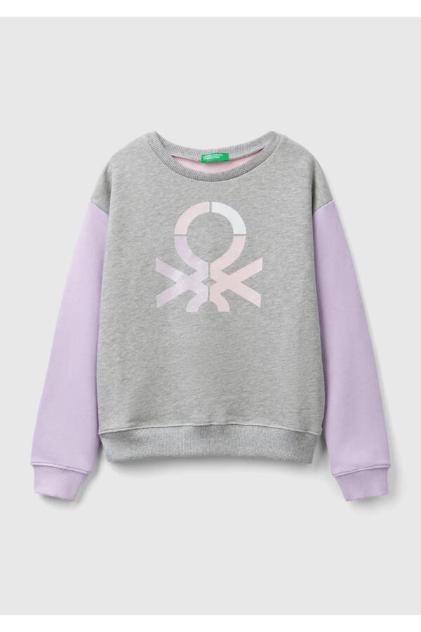 Benetton Sweatshirt Kız Çocuk 3J68C10L8 Mor