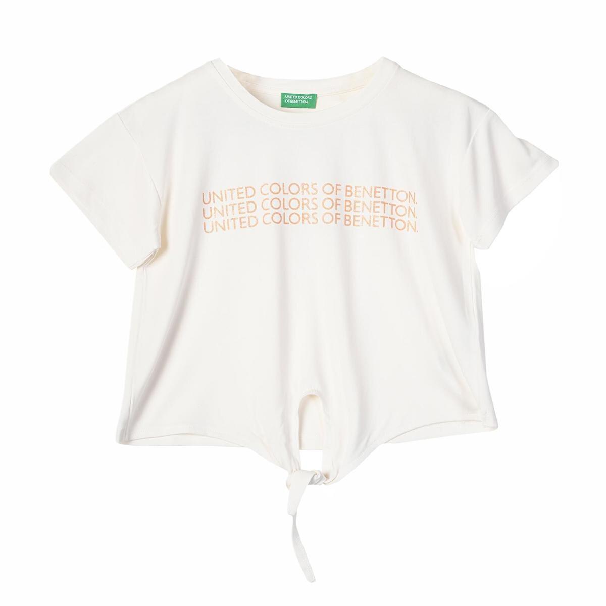 Benetton Tişört Kız Çocuk BNT-G21284 Beyaz