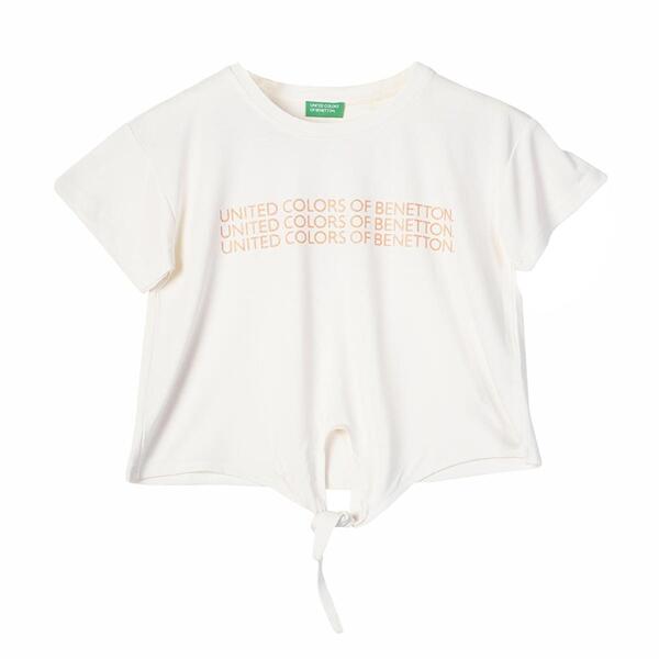 Benetton Tişört Kız Çocuk BNT-G21284 Beyaz