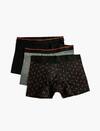 Koton Boxer 4WLM90018MK Siyah Desenli L