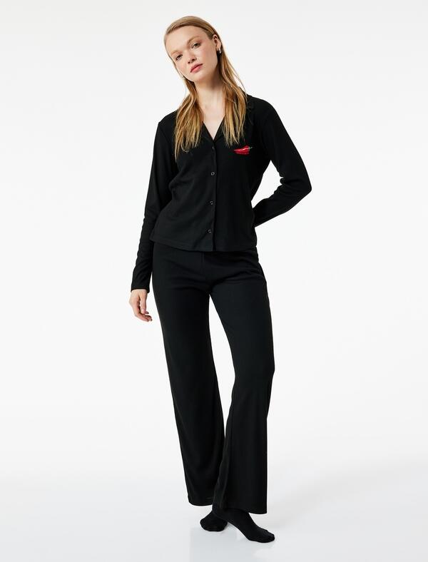 Koton Pijama Takımı 6WLK40126MK Siyah