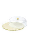 Glore Kek Fanus Yuvarlak 31Cm Solid Krem Wavy 68854