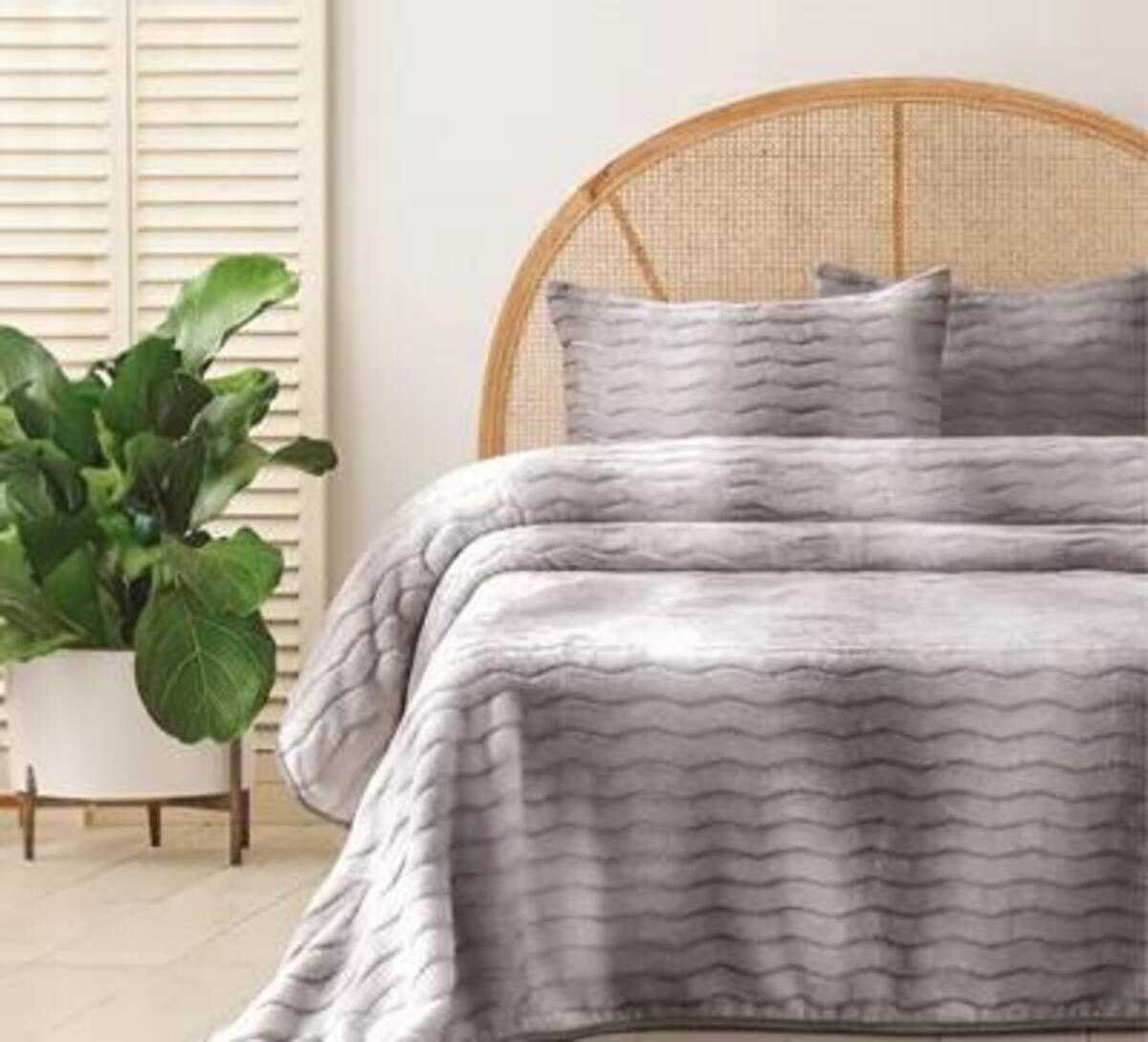 Merinos Battaniye Seti Çift Kişilik Dream Home Gri