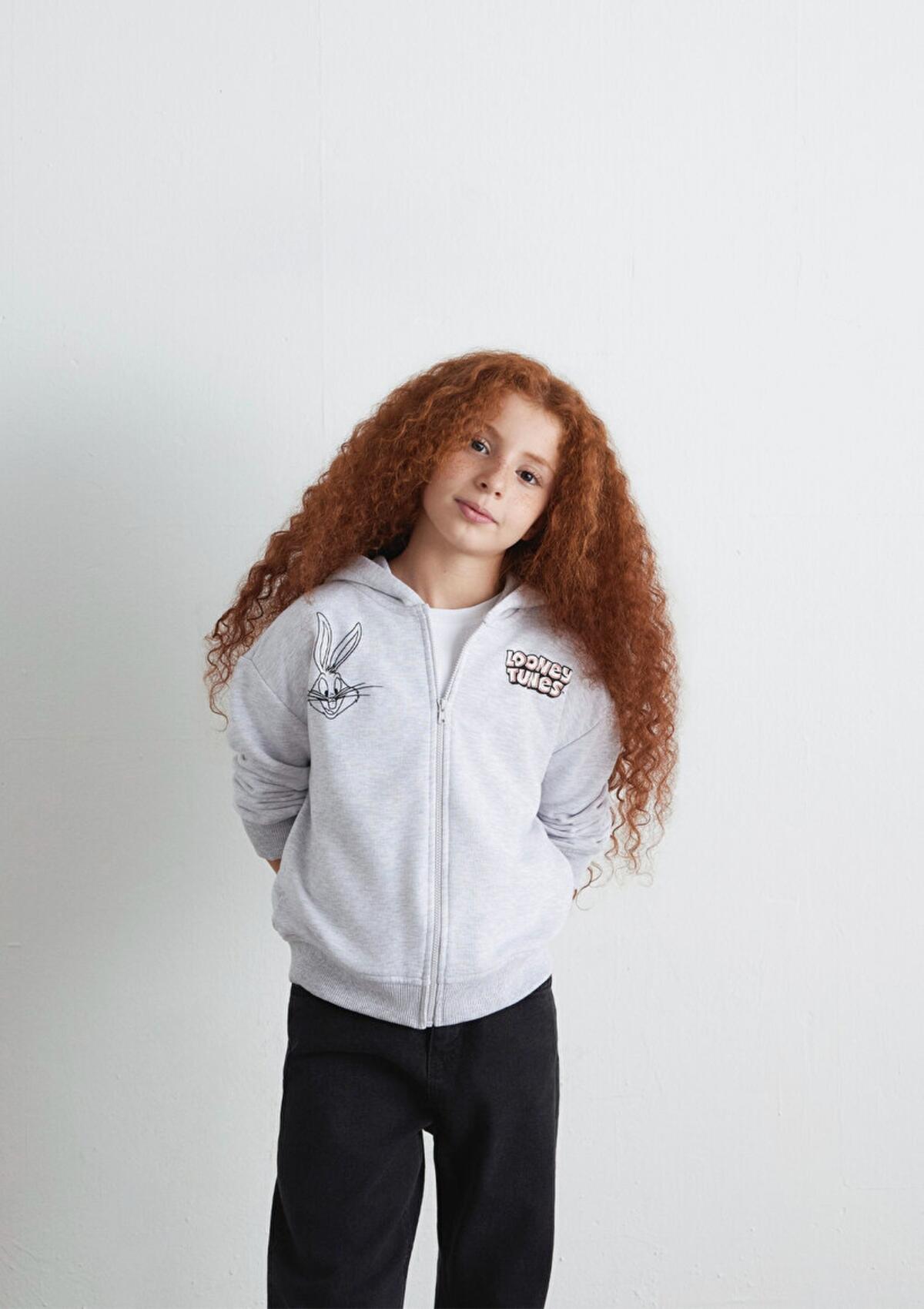 Mavi Sweatshirt Kız Çocuk M7S10134-88467 Gri Melanj