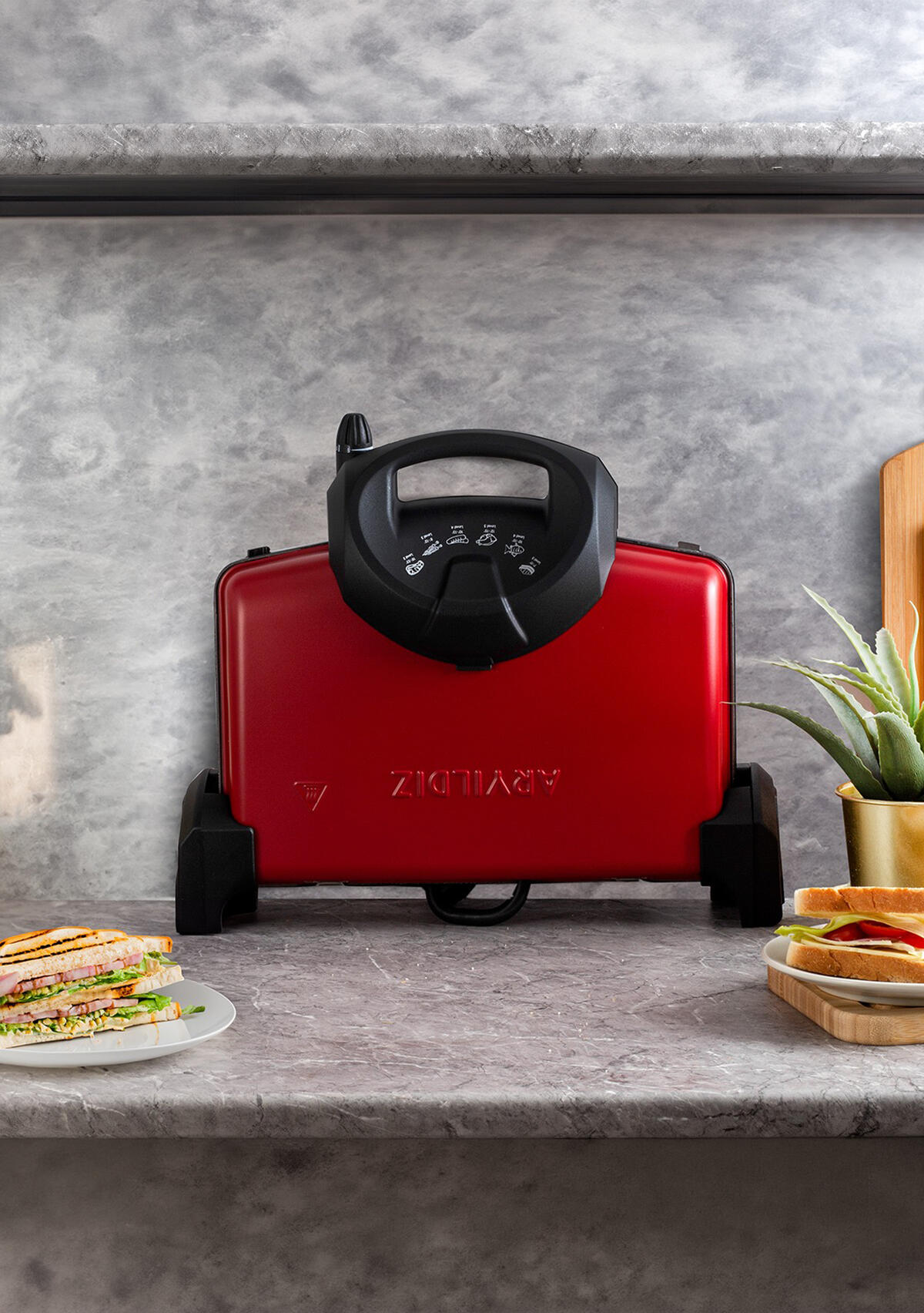 Aryıldız Tost Makinesi Contact Grıll 153AR256725 Kırmızı