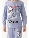Snoopy Pijama Takım Kız Çocuk L1613-3 Açık İndigo