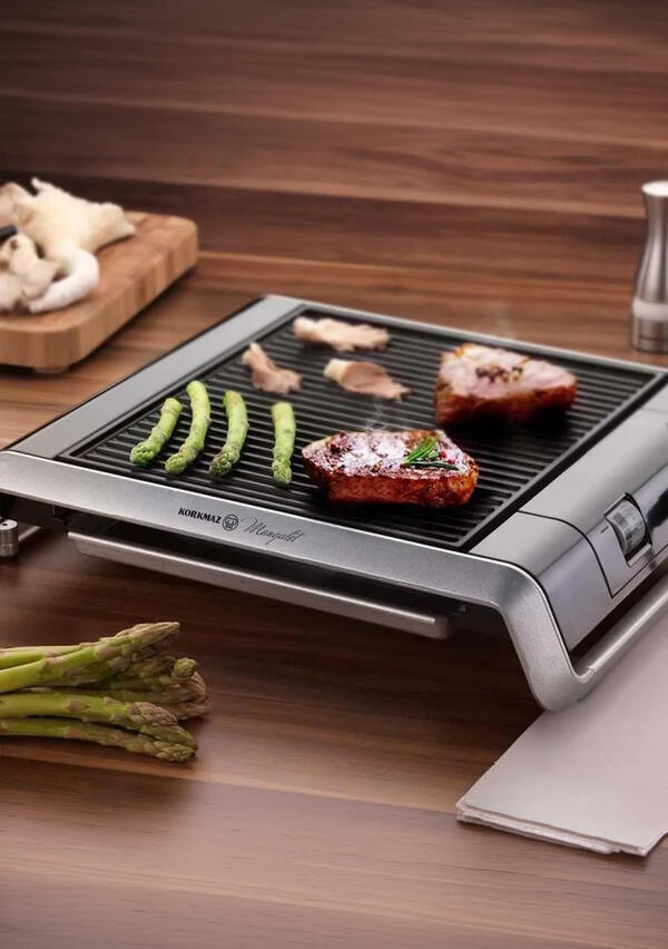 Korkmaz Izgara Mangalet Bbq Granit A333-02 Siyah
