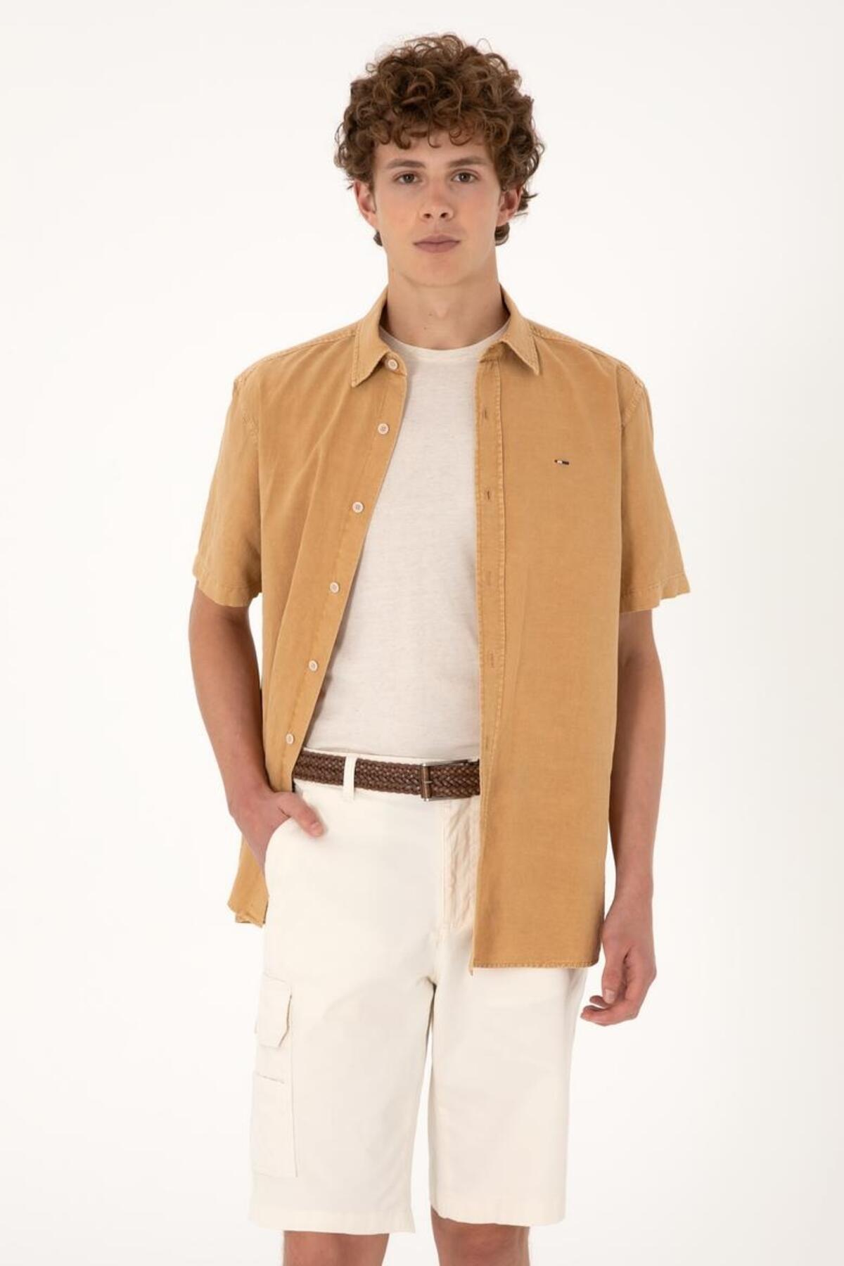 U.S Polo Assn. Gömlek 2159441 G081SZ004 Camel