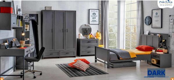 Polo Kids 3 Kapılı Dolap Dark