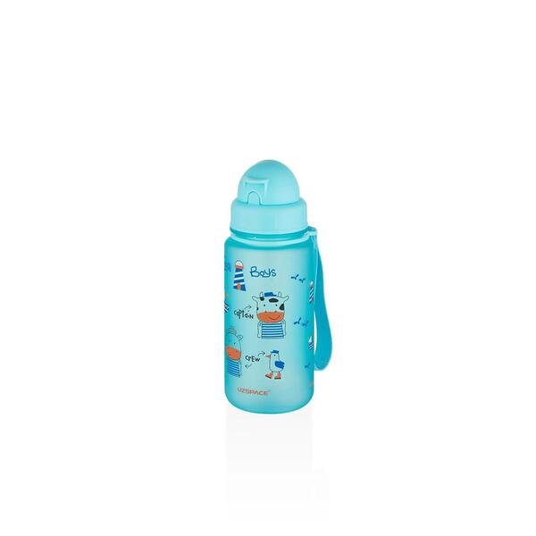 Uzspace Sevimli Hayvan Desenli Soft-Touch 400 Ml Trıtan Su Matarası 3024-5Turkuaz