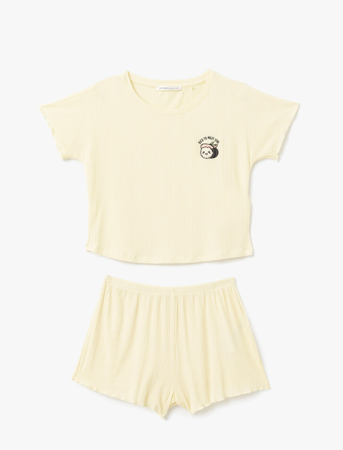 Koton Pijama Takımı 5SLK40023MK Sarı
