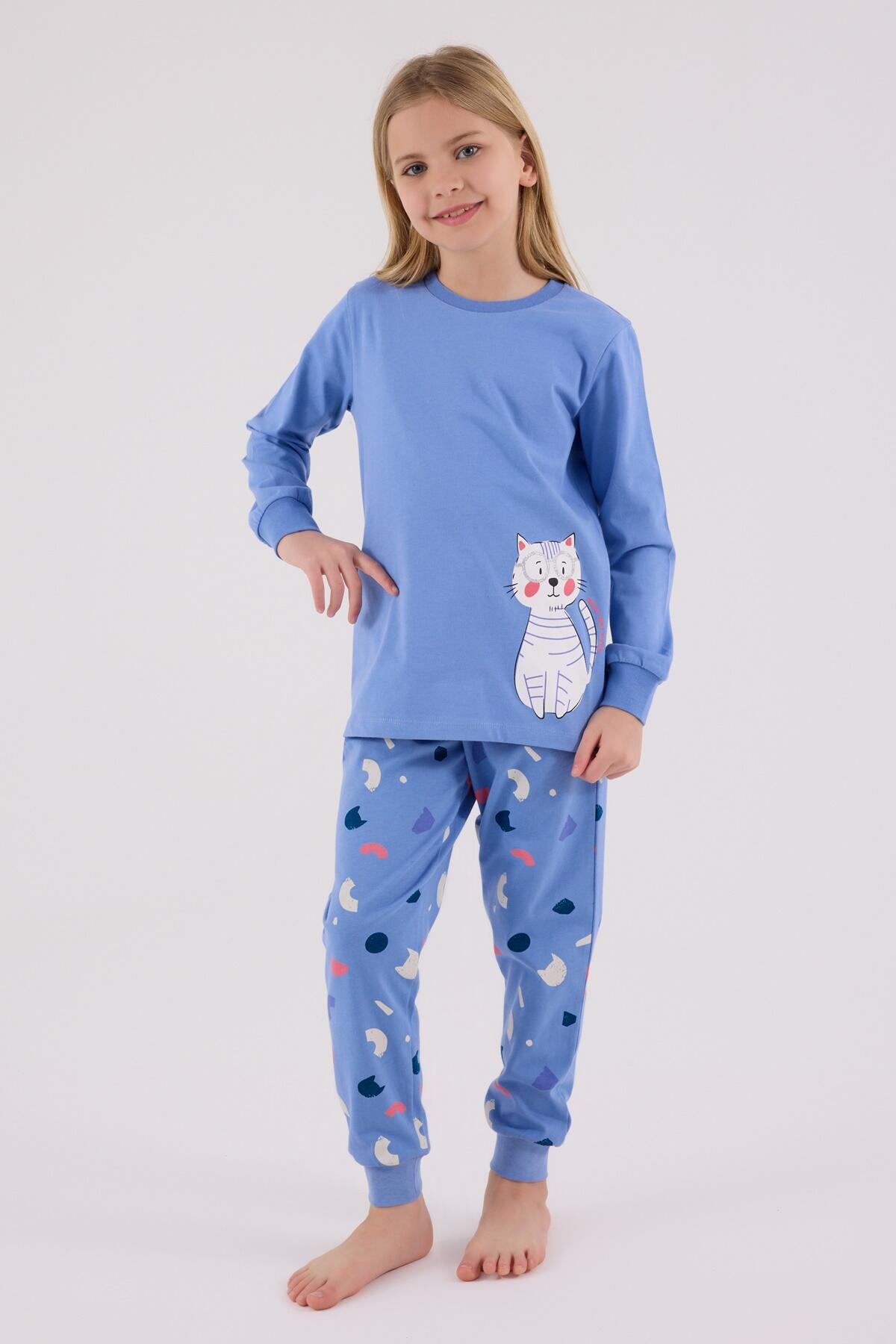 Rolypoly Pijama Takım Kız Çocuk RP3697-G Açık İndigo
