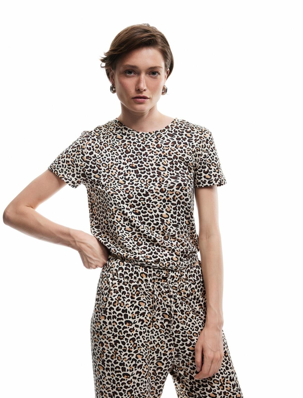 Koton Pijama Üst 6WLK40109MK Leopar Desenli