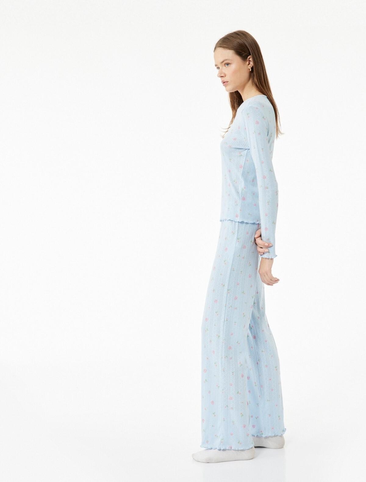 Koton Pijama Takımı 6WLK40156MK Mavi Desenli