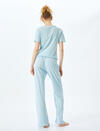 Koton Pijama Takımı 5SLK40065MK Mavi Desenli
