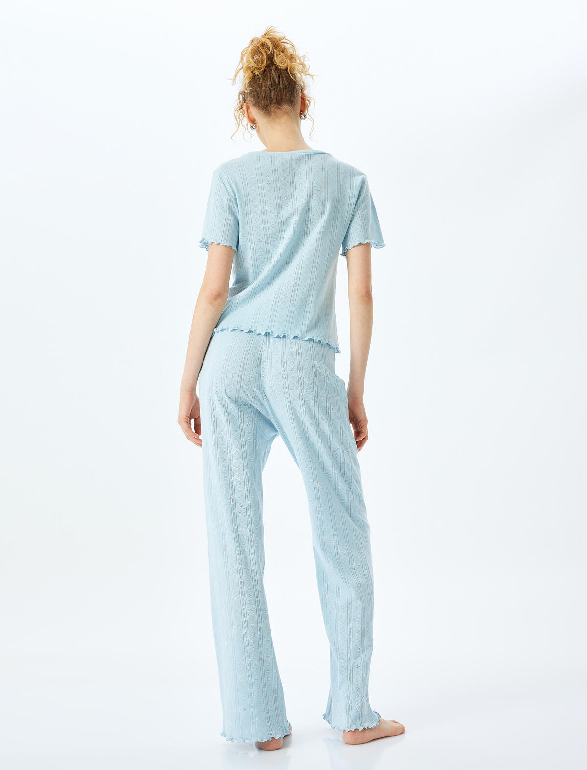 Koton Pijama Takımı 5SLK40065MK Mavi Desenli