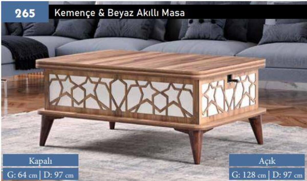 Erkut Akıllı Masa Ceviz-Beyaz 279
