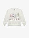Koton Sweatshirt Kız Çocuk 6WKG10052AK Ekru