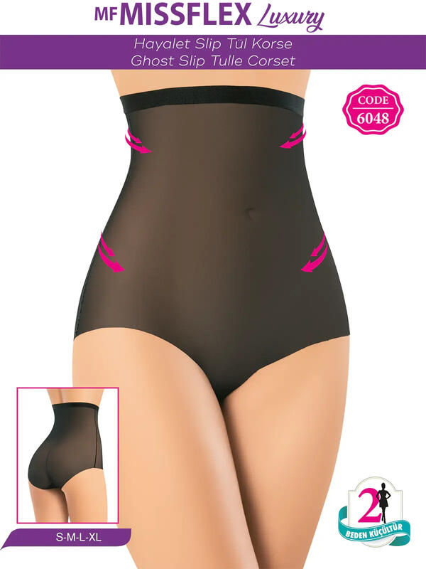 Miss Flex Hayalet Tül Slip Korse 6048 Ten