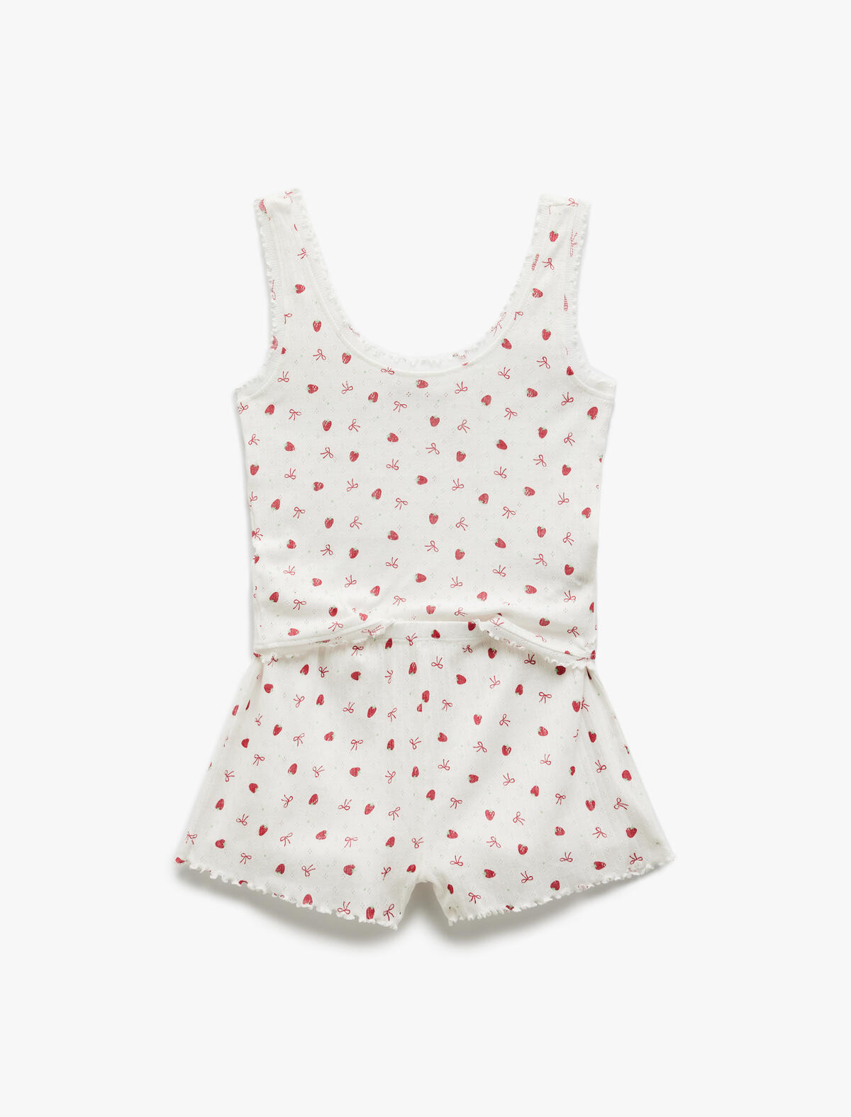 Koton Pijama Takımı 5SLK40153MK Beyaz Desenli