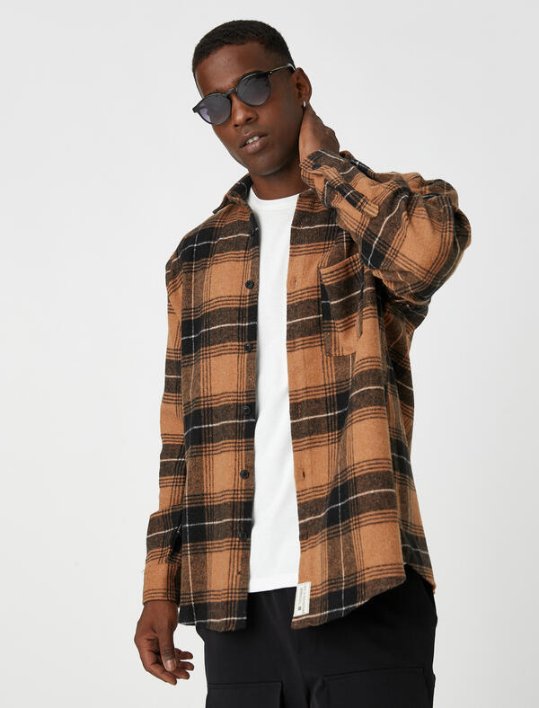 Koton Gömlek 3WAM60016HW Sari Ekose