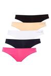 U.S Polo Assn. Kadın Brazilian Slip 5Li 67007 Siyah-Beyaz-Ten-Fuşya-Lacivert