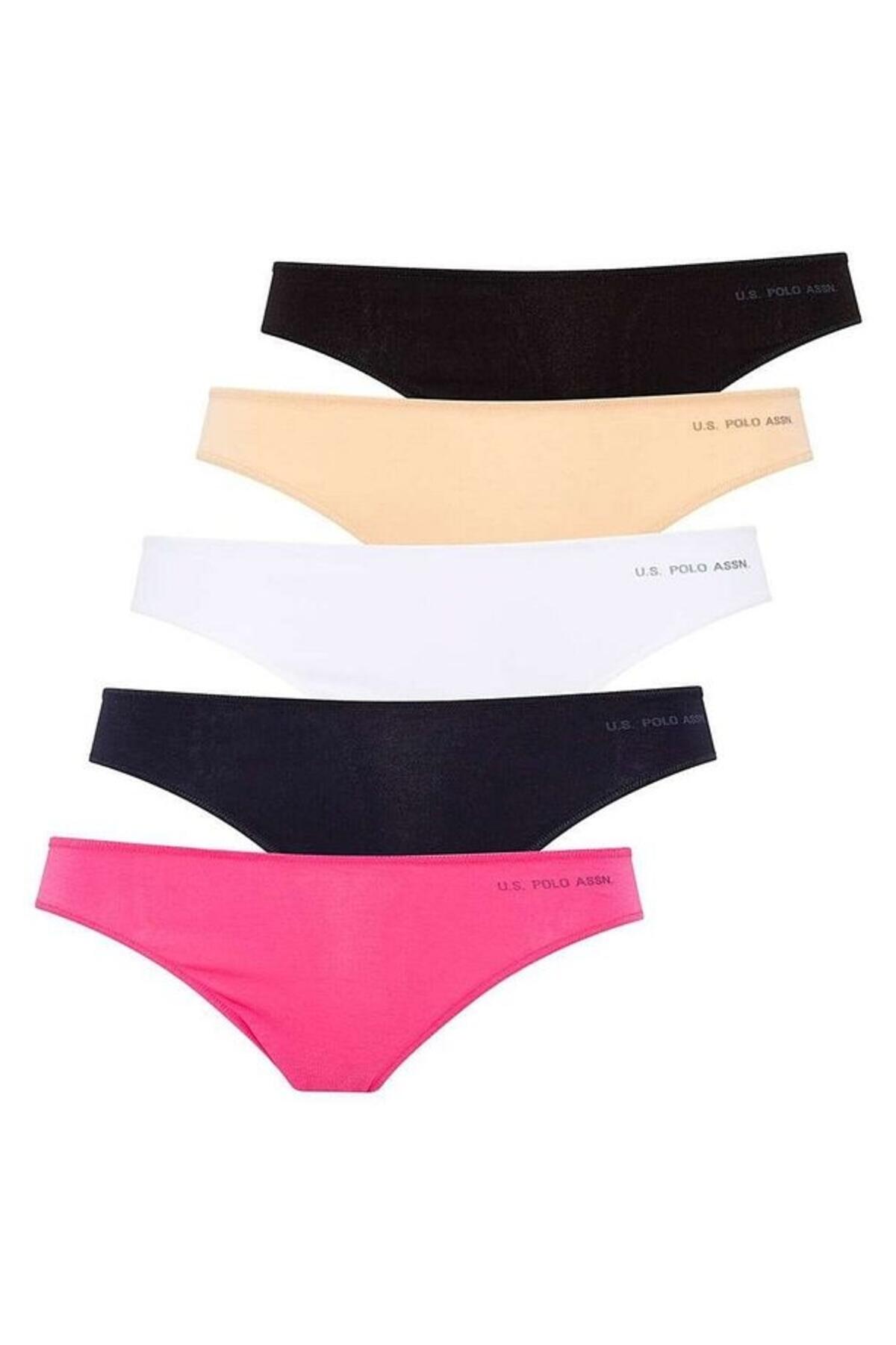 U.S Polo Assn. Kadın Brazilian Slip 5Li 67007 Siyah-Beyaz-Ten-Fuşya-Lacivert