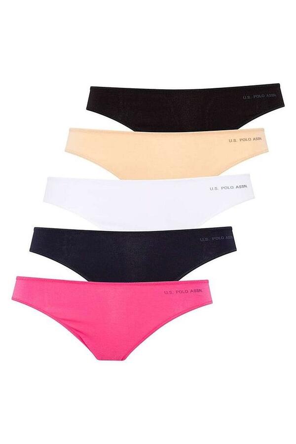 U.S Polo Assn. Kadın Brazilian Slip 5Li 67007 Siyah-Beyaz-Ten-Fuşya-Lacivert